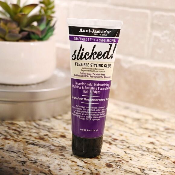 Aunt Jackie's SLICKED Flexible Styling Glue- Grapeseed Style & Shine 4oz - Picture 6 of 12